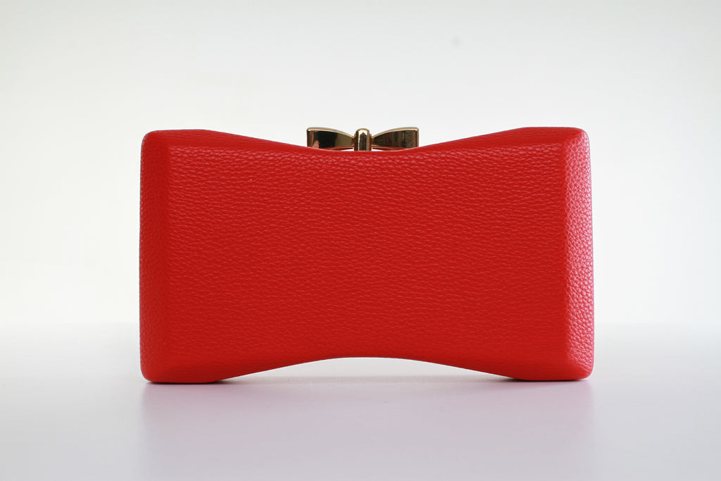 Red Snakeskin Clutch Bag